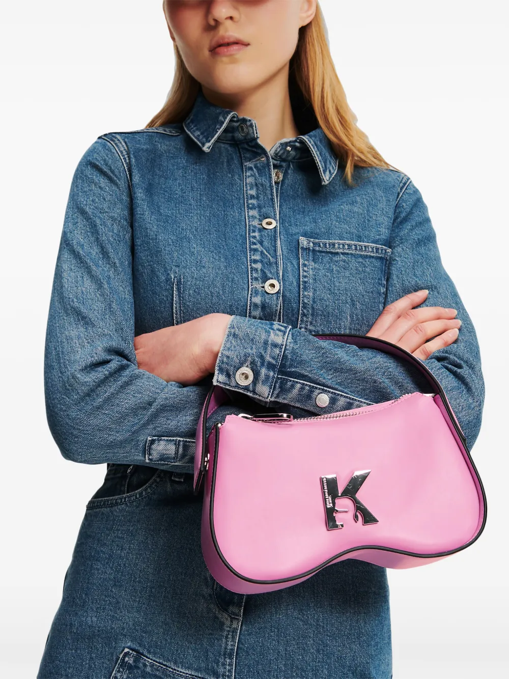 Karl Lagerfeld Jeans Sunglasses handtas van imitatieleer - Roze