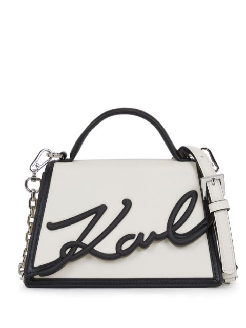 Karl Lagerfeld Signature leather top-handle bag WOMEN