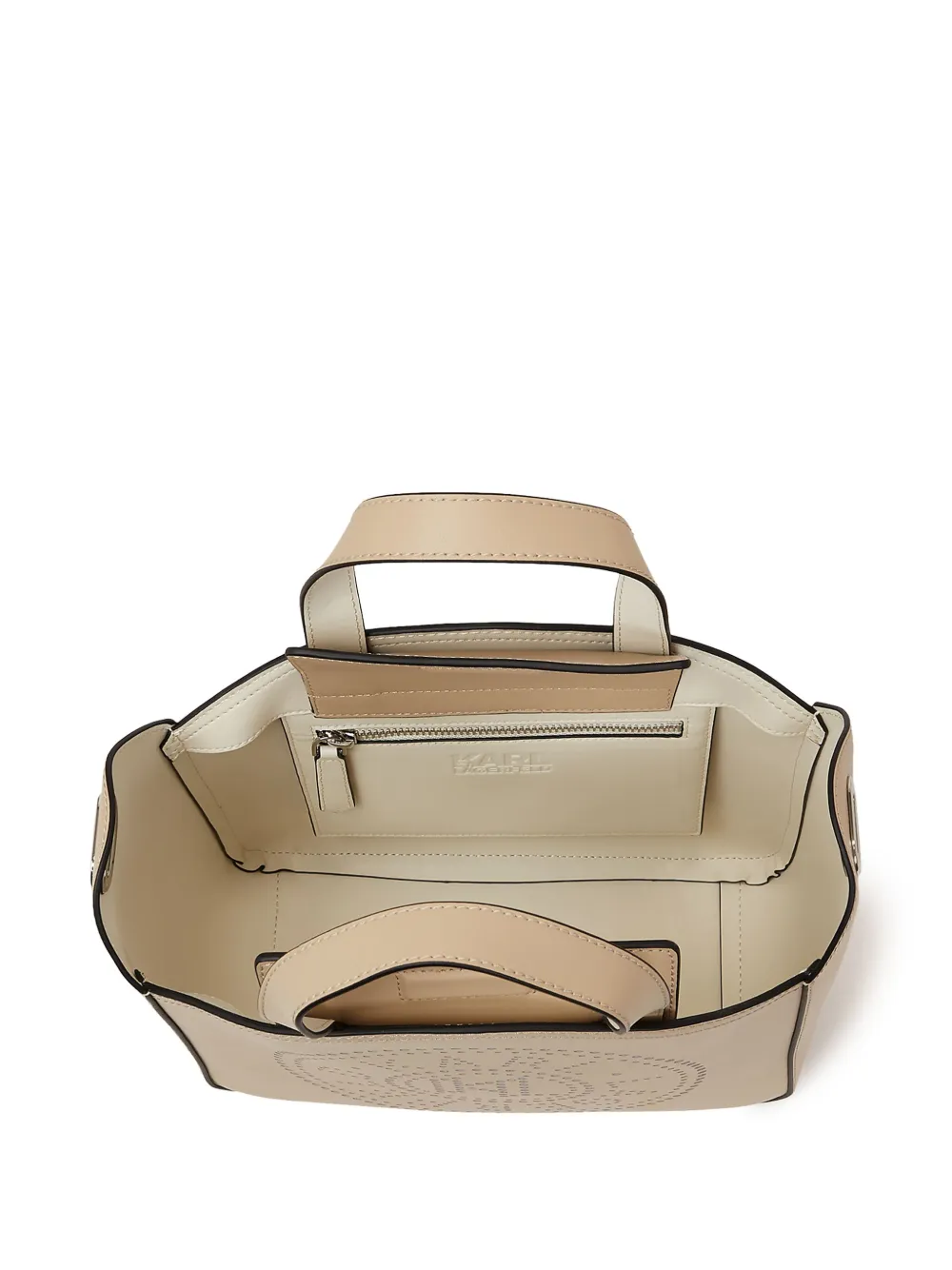 Karl Lagerfeld K Circle shopper met geperforeerd logo Beige