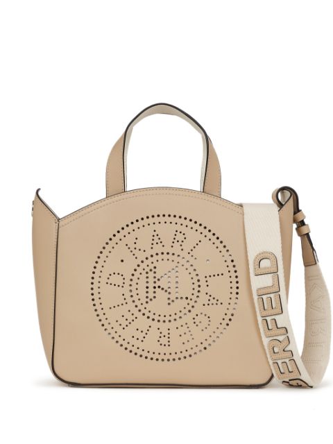 Karl Lagerfeld K Circle perforated-logo tote bag WOMEN