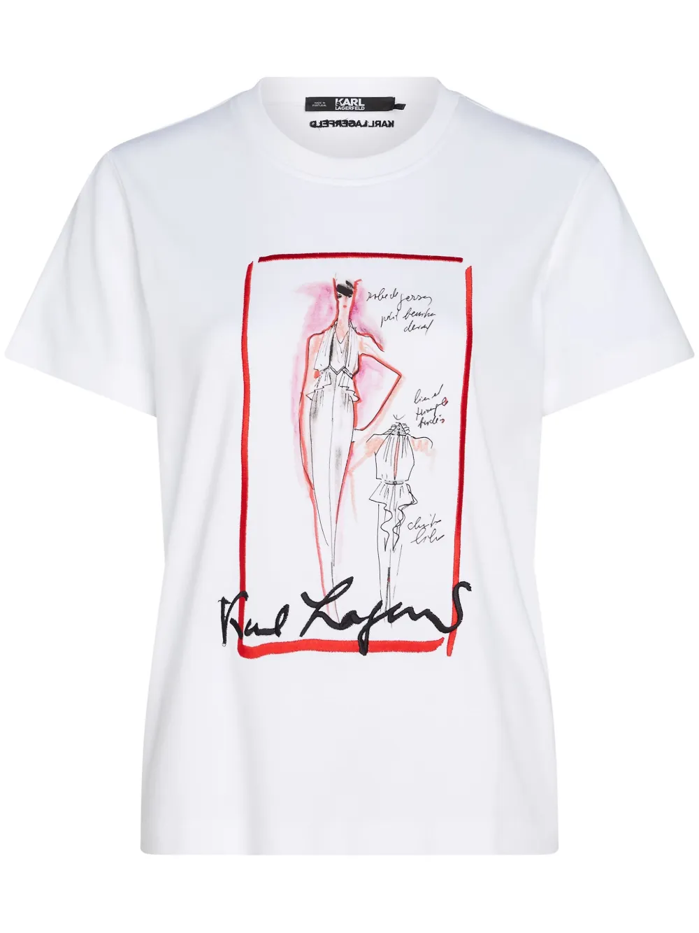 Karl Lagerfeld Logo-print Cotton T-shirt In Weiss