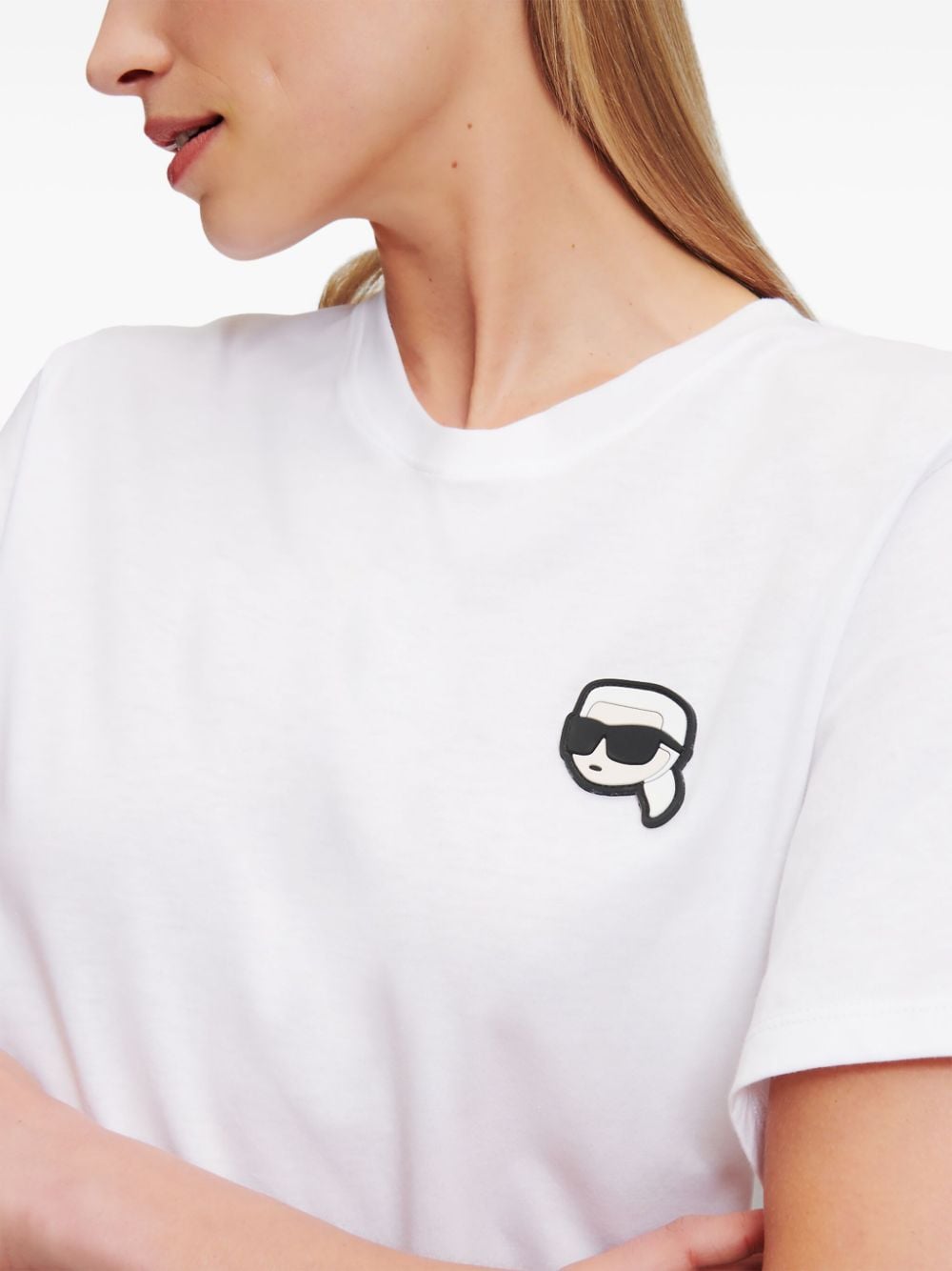 Shop Karl Lagerfeld Ikonik Logo-appliqué T-shirt In 白色