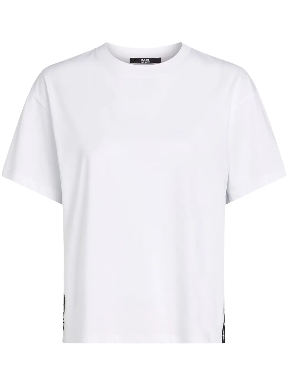 Karl Lagerfeld Logo-tape Organic-cotton T-shirt In White