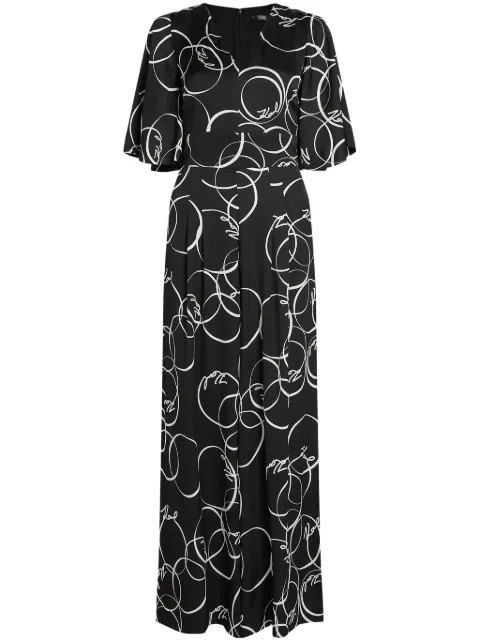 Karl Lagerfeld jumpsuit ancho con estampado circular