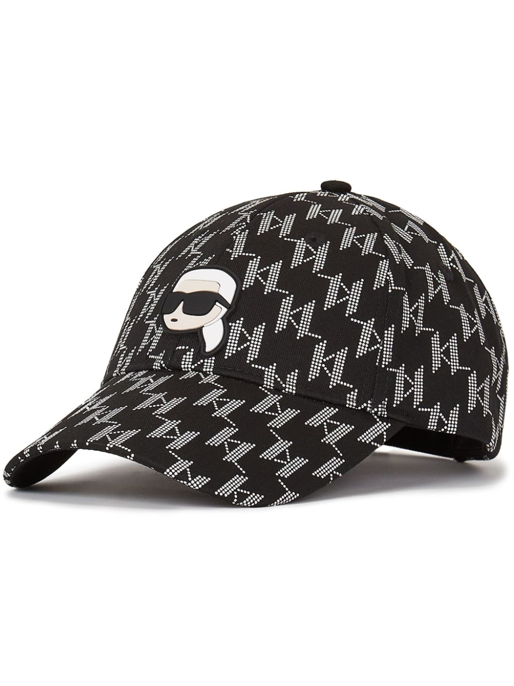 Karl Lagerfeld Ikonik Monogram Baseball Cap In Schwarz