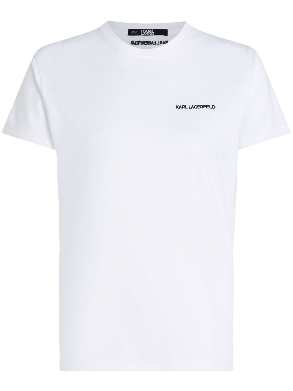 Karl Lagerfeld Logo-embroidered Cotton T-shirt In White