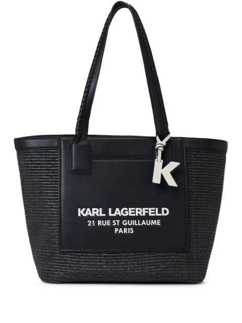 Karl Lagerfeld Rue St-Guillaume raffia tote bag WOMEN