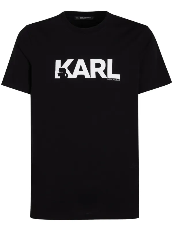 Karl Lagerfeld logo print T shirt Black FARFETCH