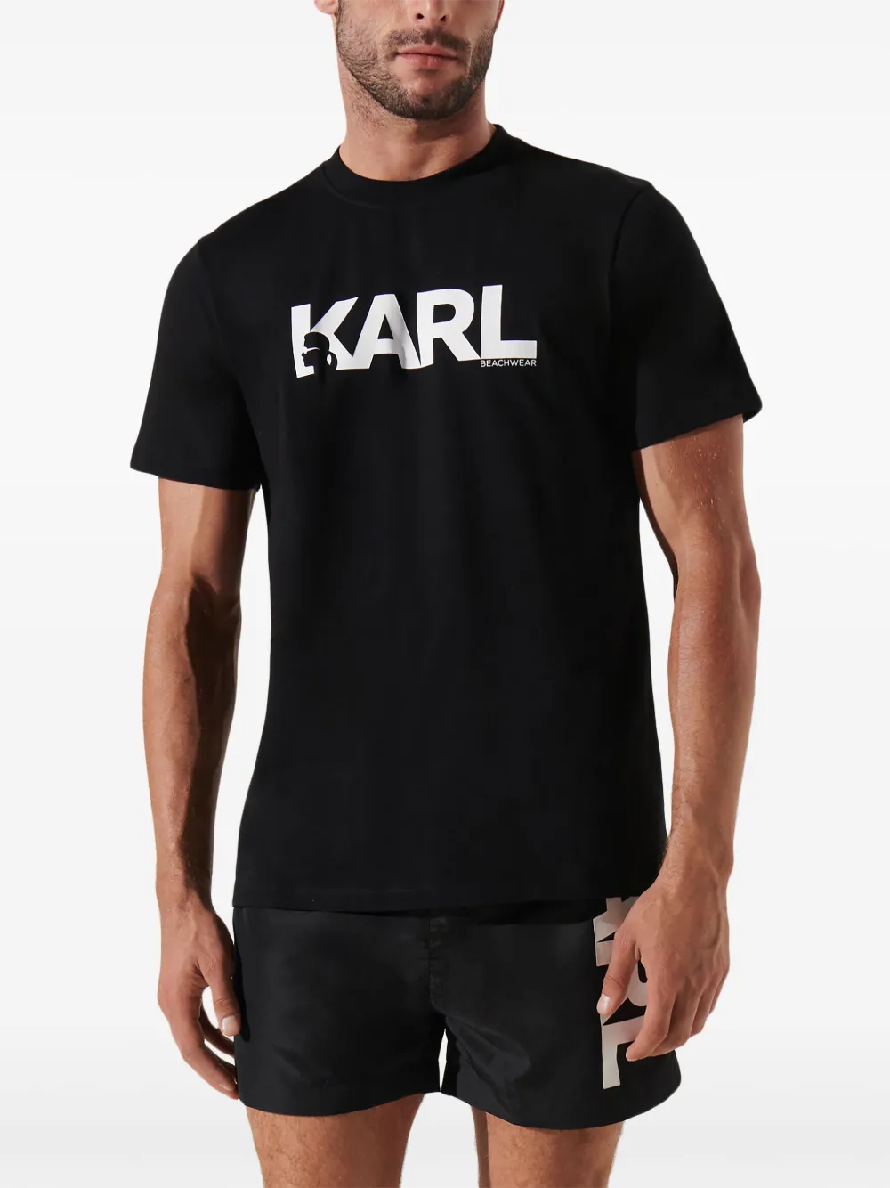 Karl Lagerfeld T-shirt met logoprint Zwart