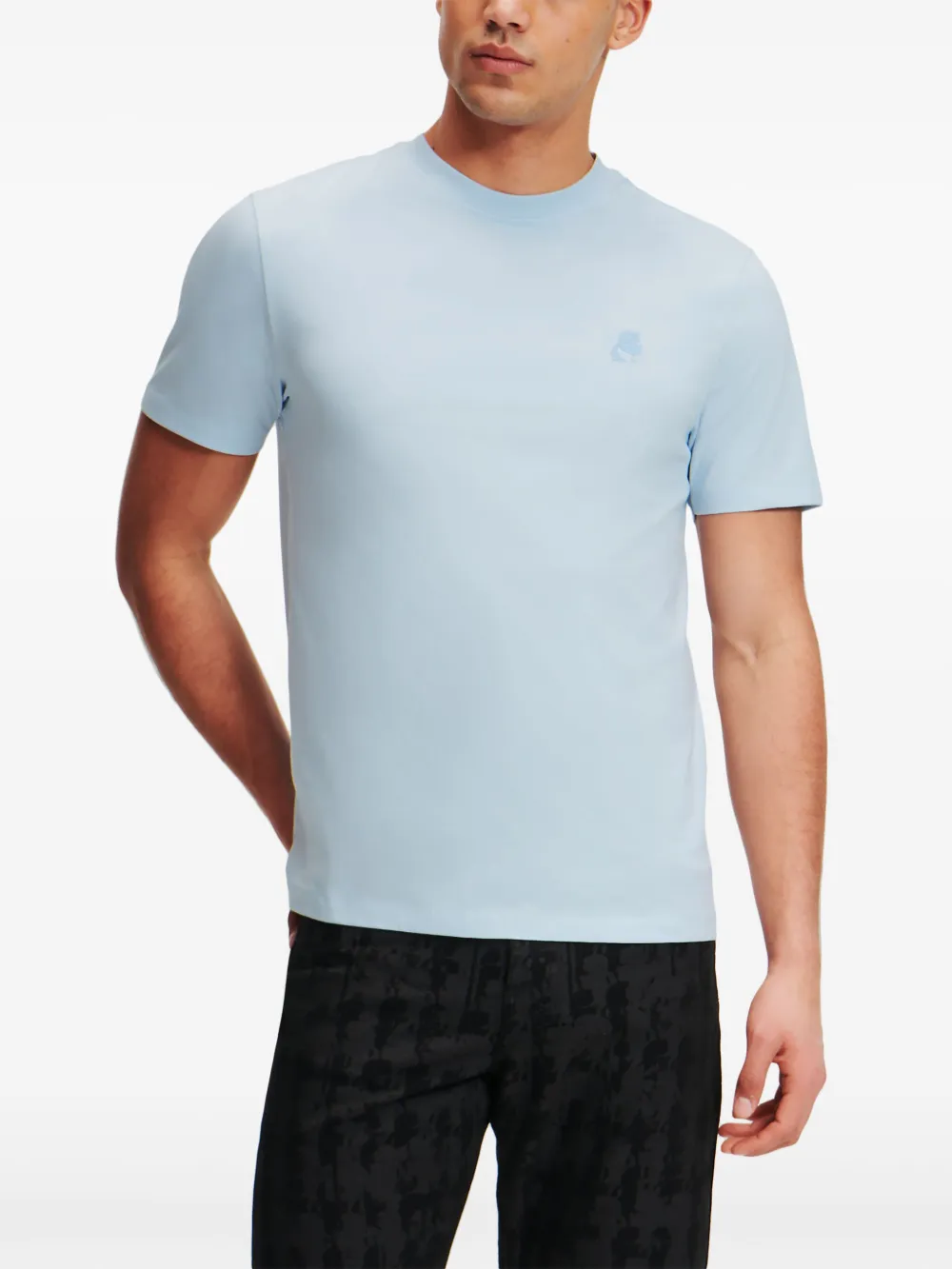 Karl Lagerfeld Kameo T-shirt met geborduurd logo Blauw