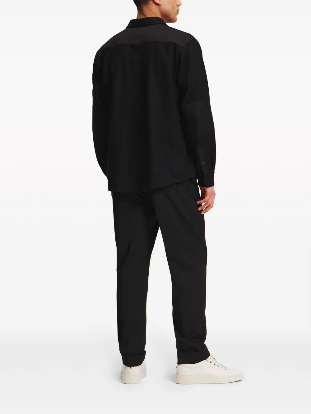 Karl Lagerfeld Logo-tab Overshirt In Black