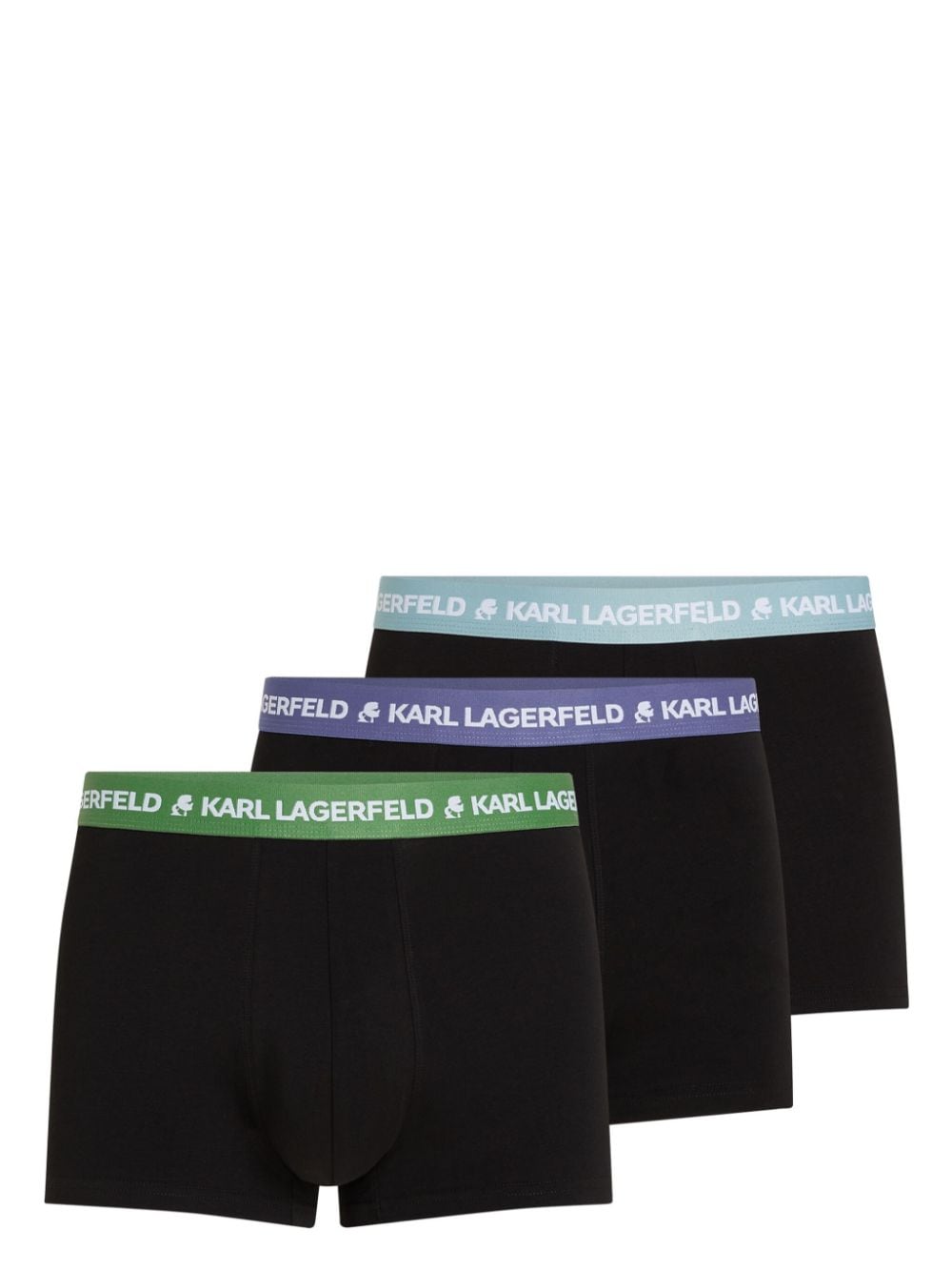 Karl Lagerfeld Logo-waistband Boxers (pack Of Three) In Black