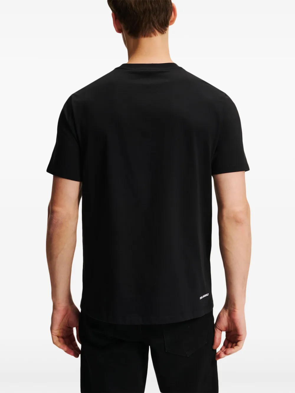 Karl Lagerfeld T-shirt met monogram-zak Zwart