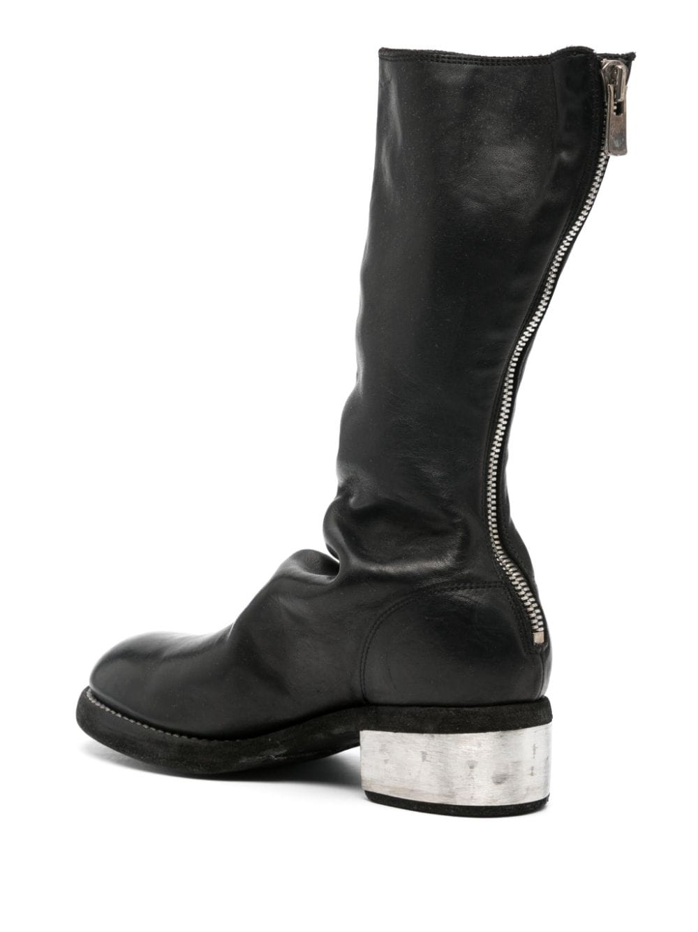Shop Guidi 45mm Leather Boots In Black