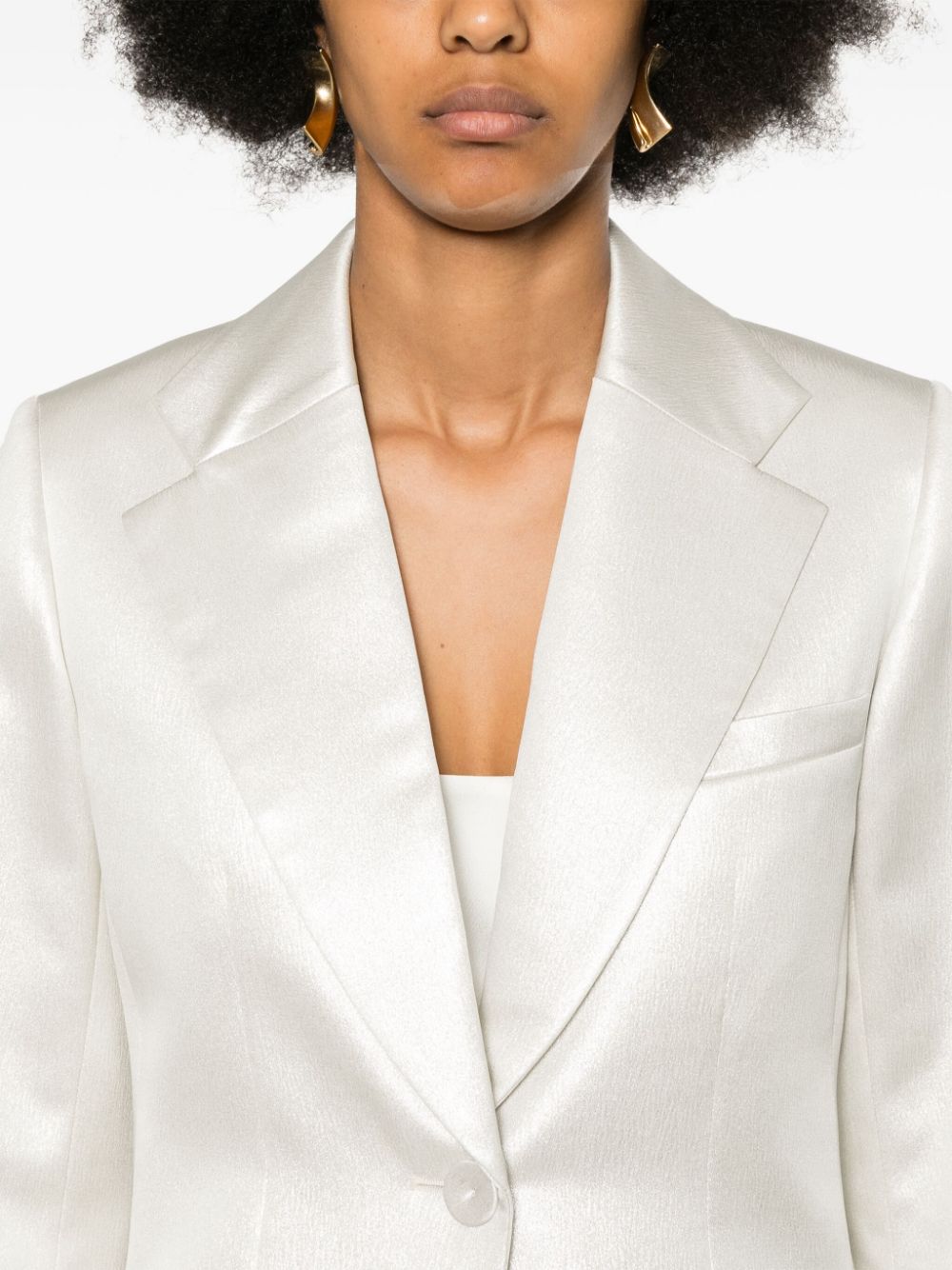 Shop Chloé Single-breasted Blazer In Silver