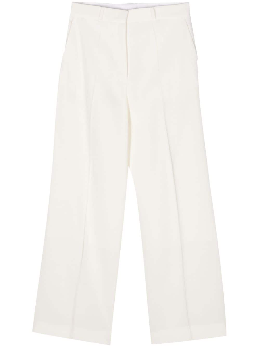 Lanvin Mid-rise Straight-leg Trousers In White