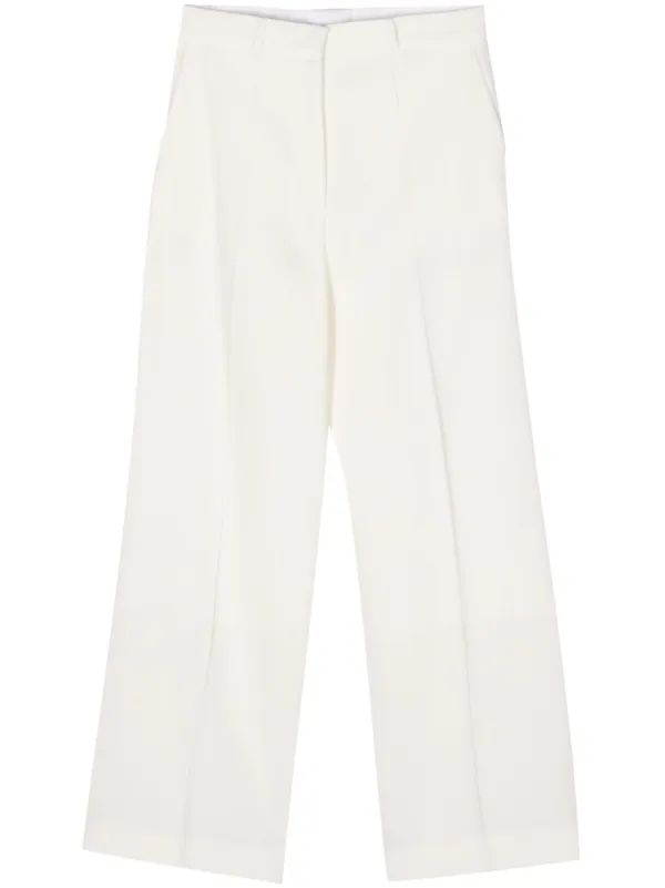 Lanvin Mid-rise Straight-leg Trousers in White