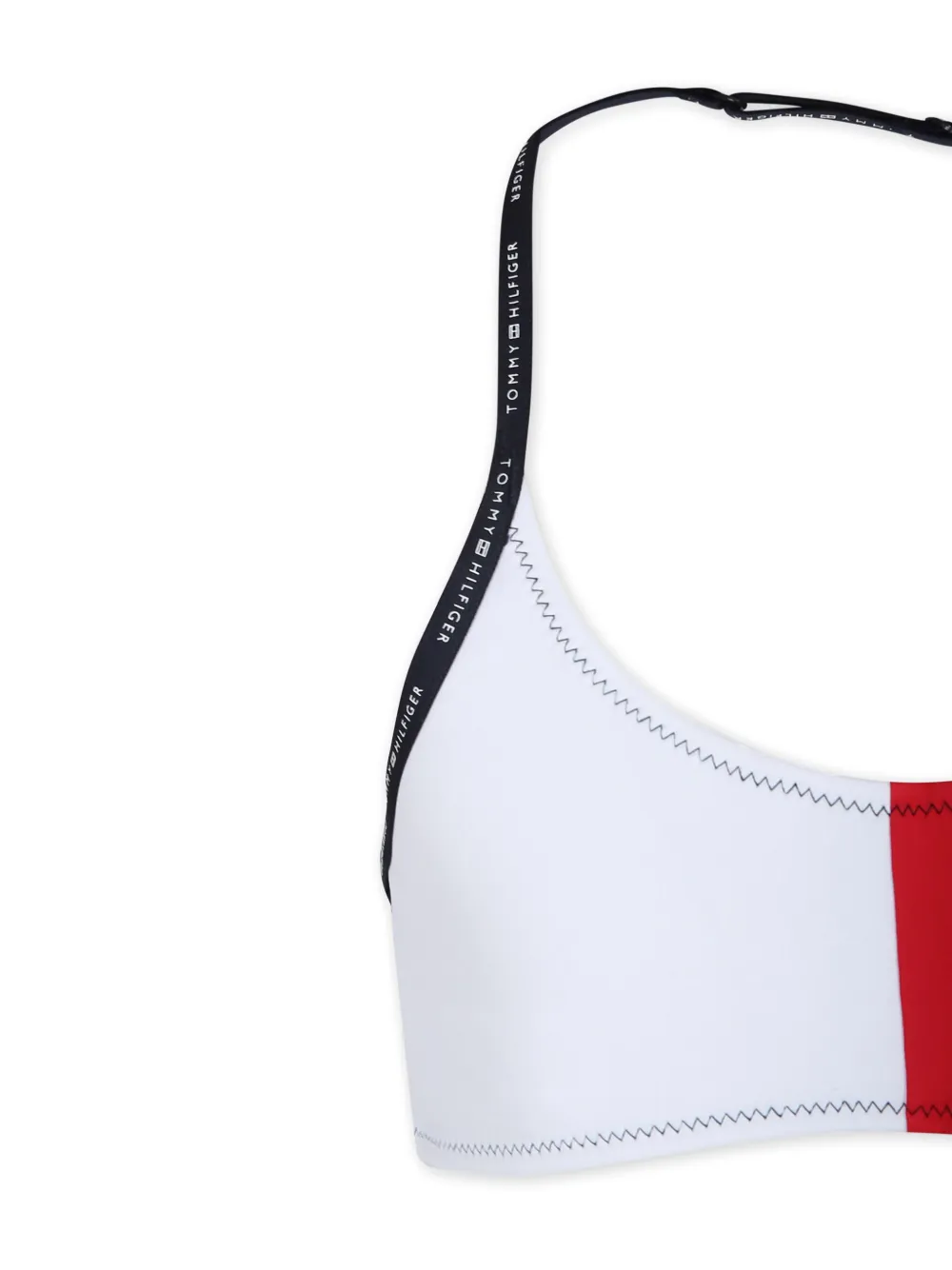 Shop Tommy Hilfiger Junior Hilfiger Flag Halterneck Bikini In White