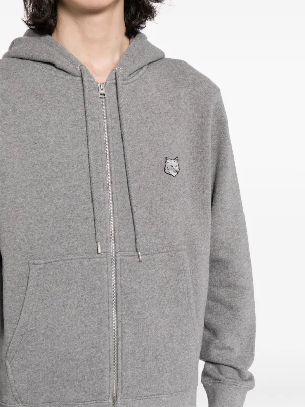 Maison Kitsuné Bold Fox Head-patch zip-up Hoodie | Grey