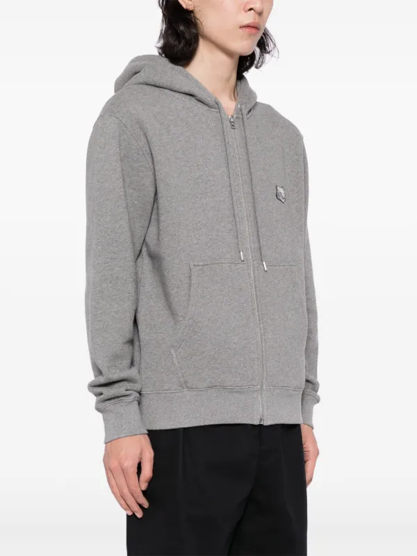 Maison Kitsuné Bold Fox Head-patch zip-up Hoodie | Grey