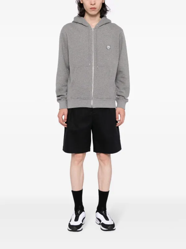Maison Kitsuné Bold Fox Head-patch zip-up Hoodie | Grey | FARFETCH