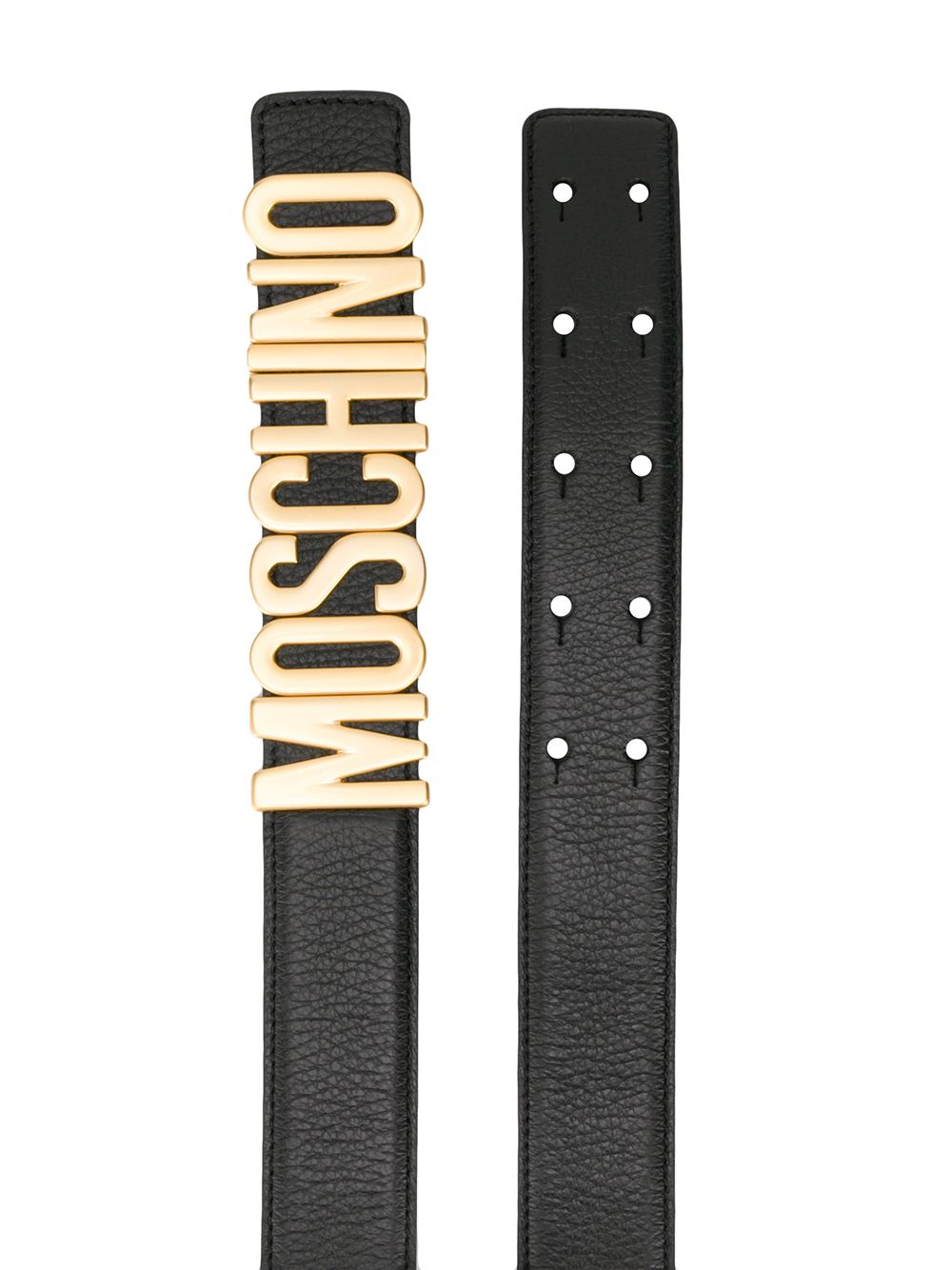 Shop Moschino Logo-plaque Leather Belt In Black