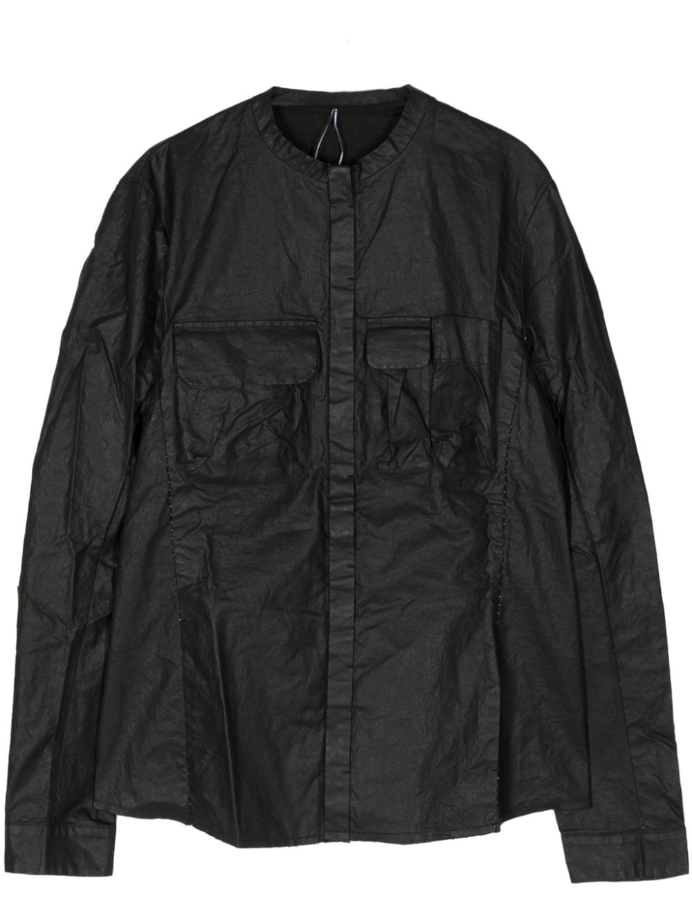 Masnada Long-sleeve Linen Jacket In Black