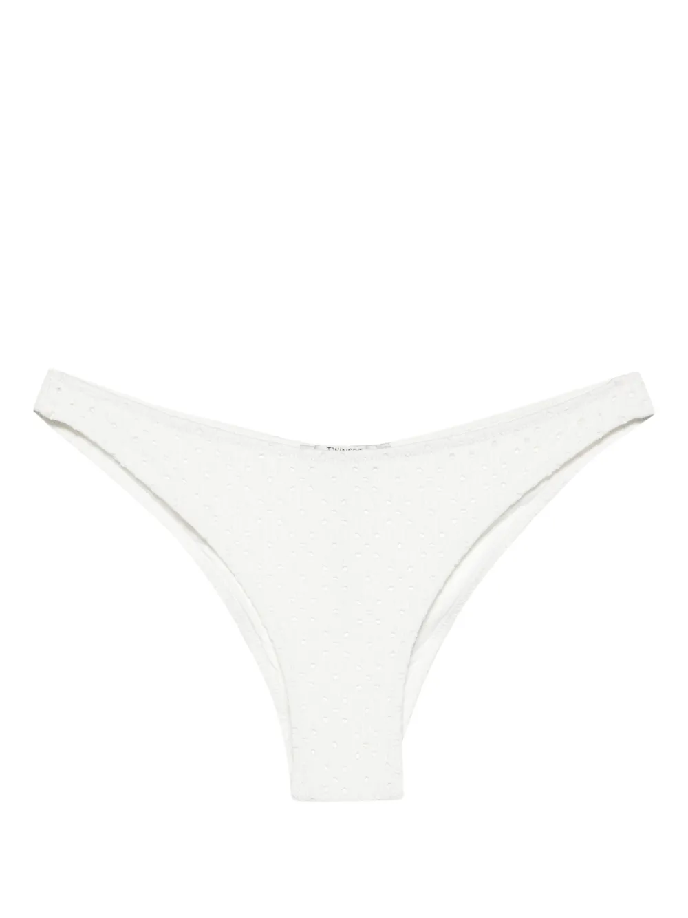 Shop Twinset Openwork Bikini Bottom In White