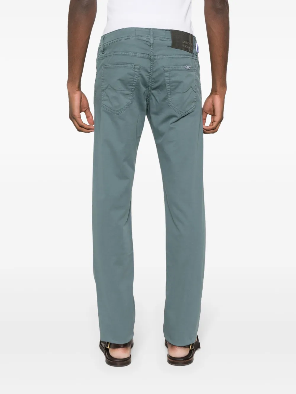 Jacob Cohen Logo-patch Trousers In 绿色