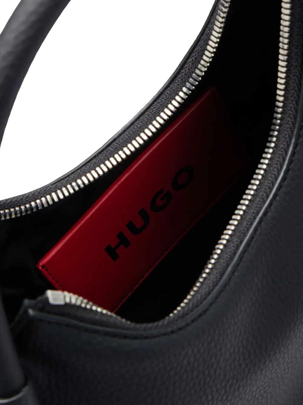 HUGO Schoudertas met logoplakkaat Zwart