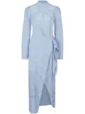 HUGO chain-print draped dress - Blue