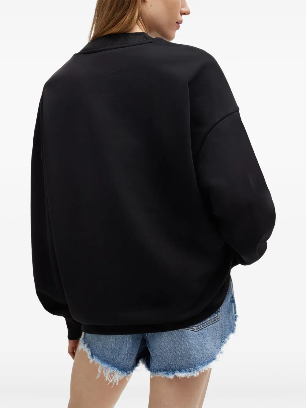 HUGO Katoenen sweater Zwart