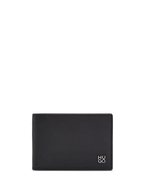 HUGO logo-plaque leather wallet