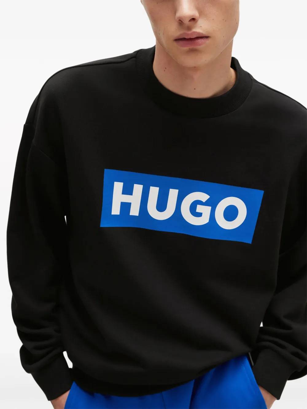 HUGO BOSS LOGO-PRINT COTTON SWEATSHIRT