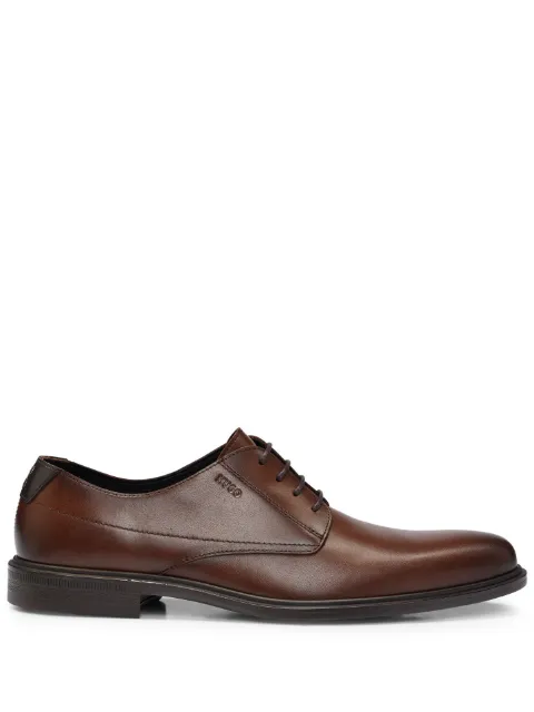 HUGO Sapato derby de couro com logo