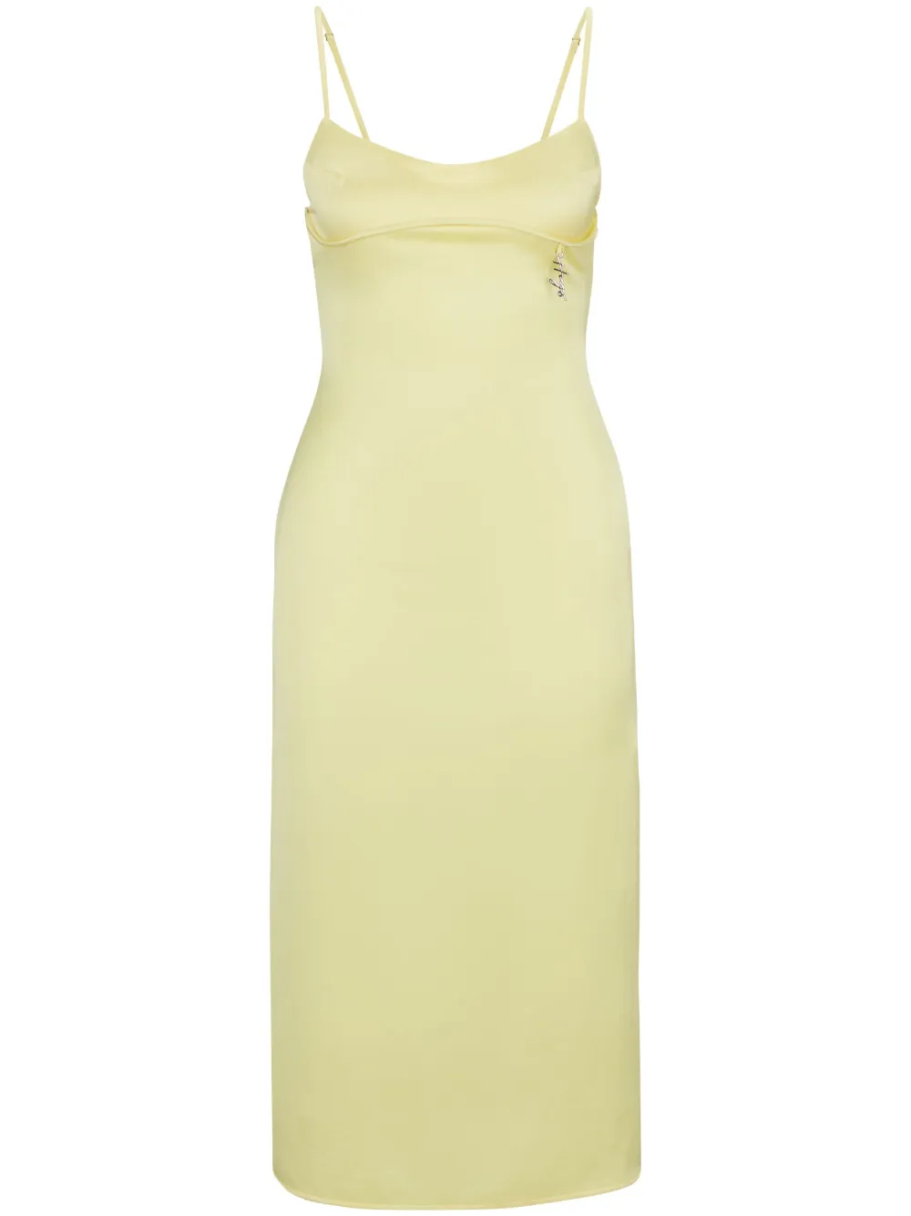 HUGO logo-charm satin midi dress | Yellow | Image 1