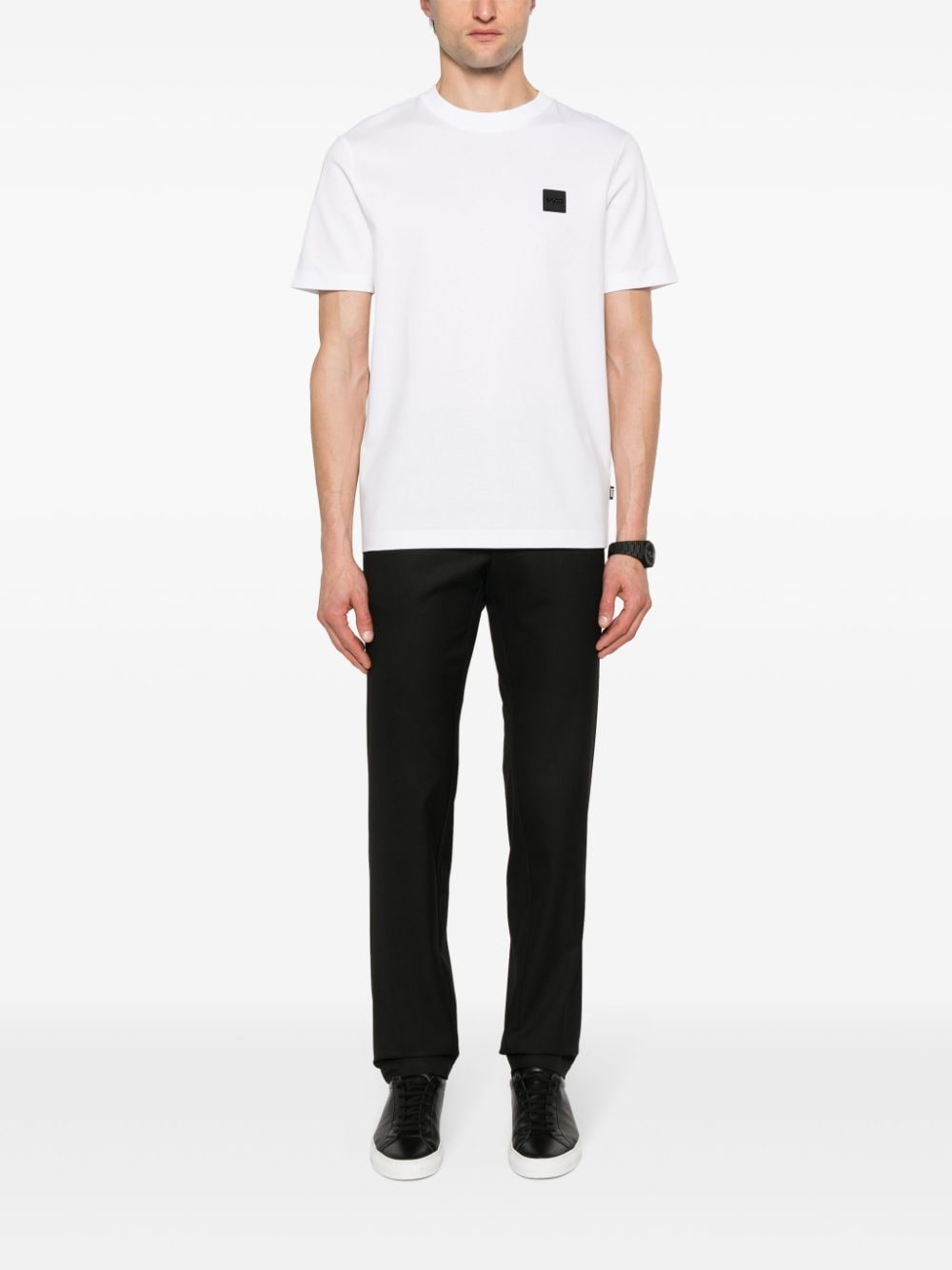 Shop Hugo Boss Appliqué-logo T-shirt In White