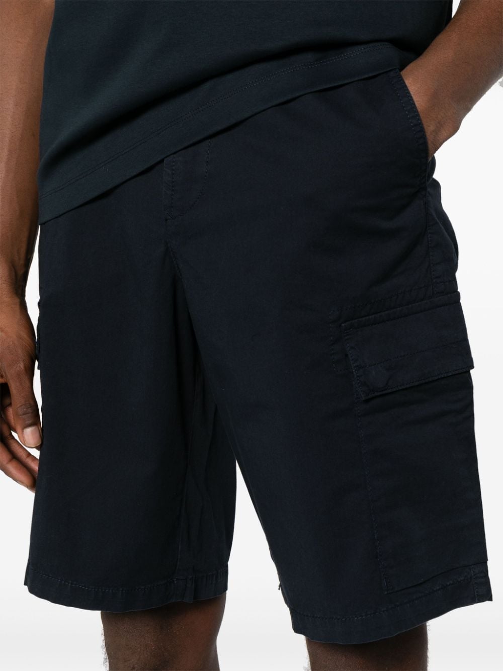 Shop Hugo Boss Cotton-blend Cargo Shorts In Blue