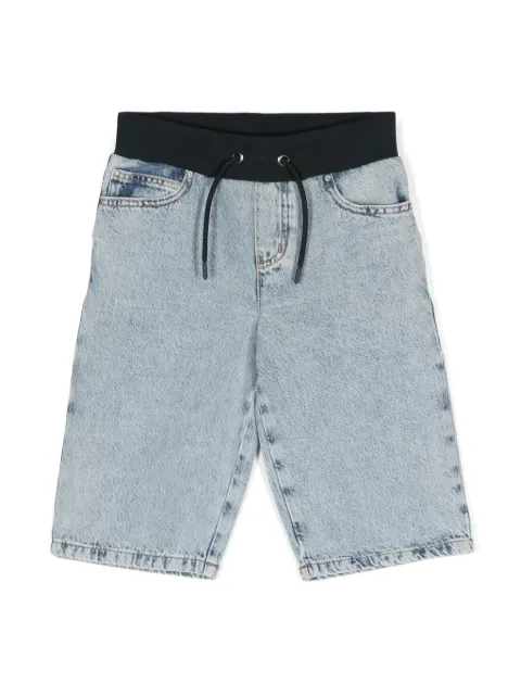 Emporio Armani Kids logo-plaque denim shorts
