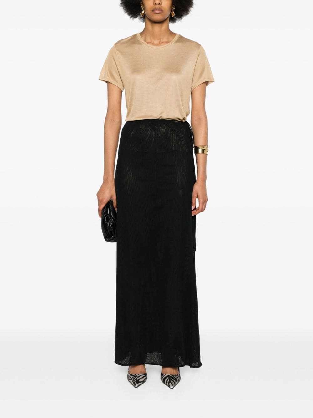Shop Tom Ford Fine Ribbed T-shirt In Neutrals