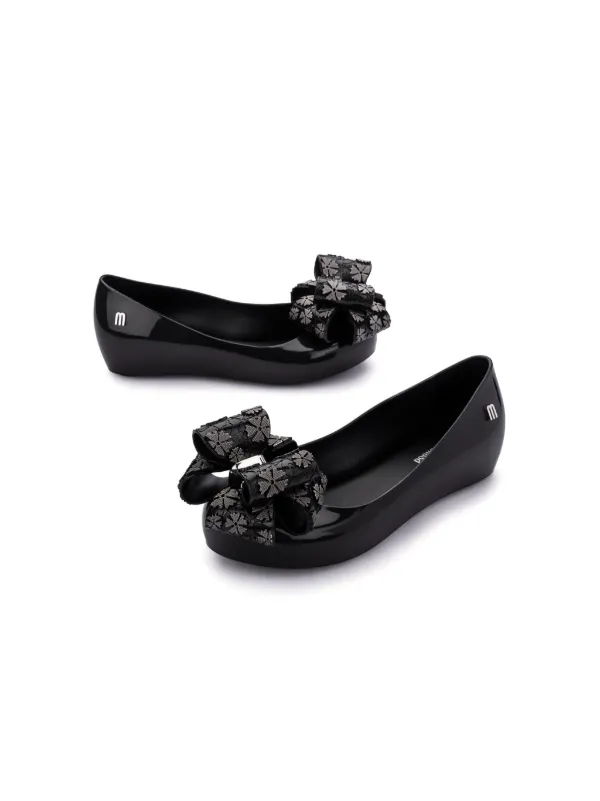 Mini Melissa Black Ultragirl Garden Ballerina Flat size 3 outlet girls-BNIB!