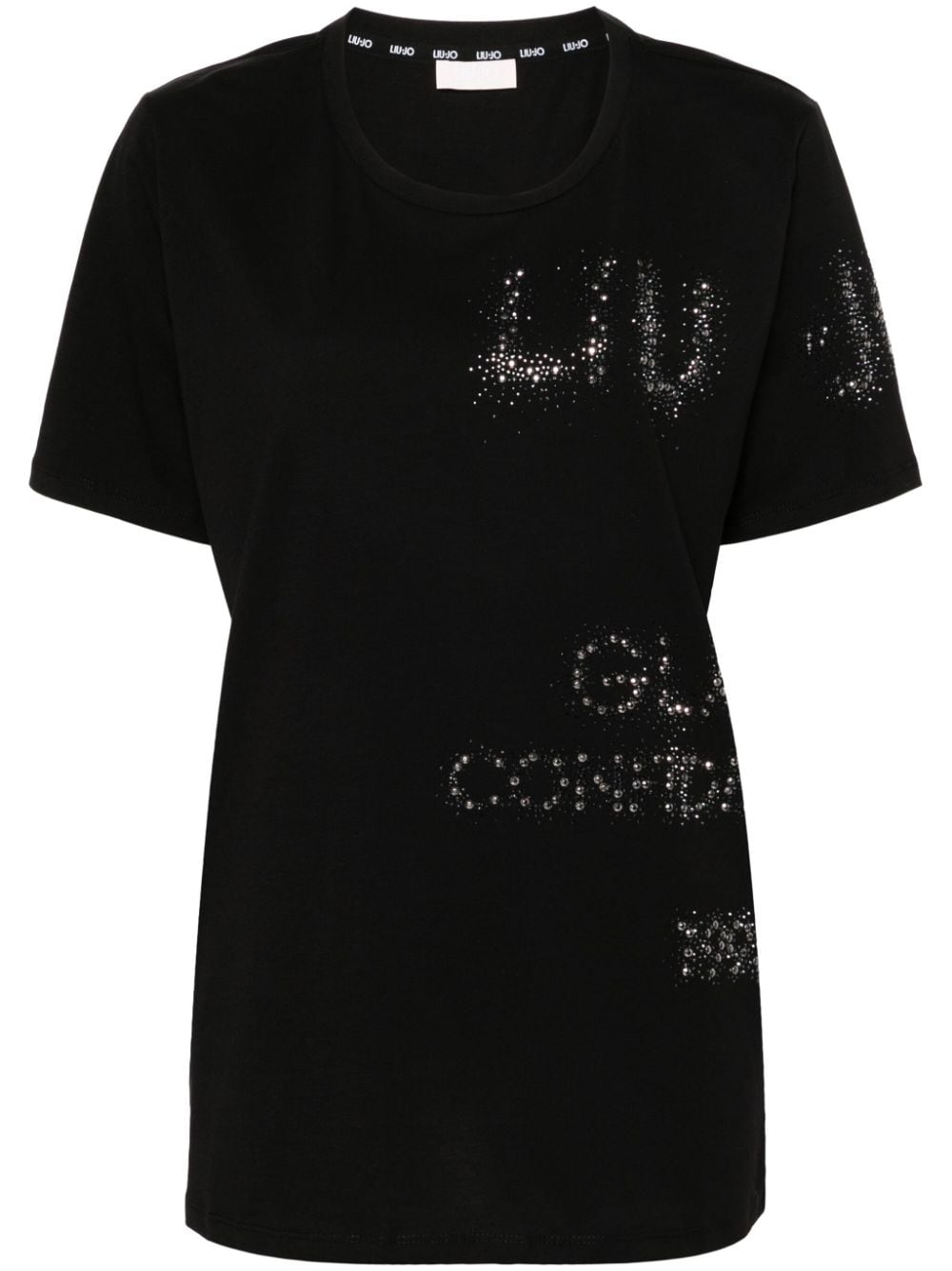 Liu •jo Crystal-embellished Cotton Shirt In Black