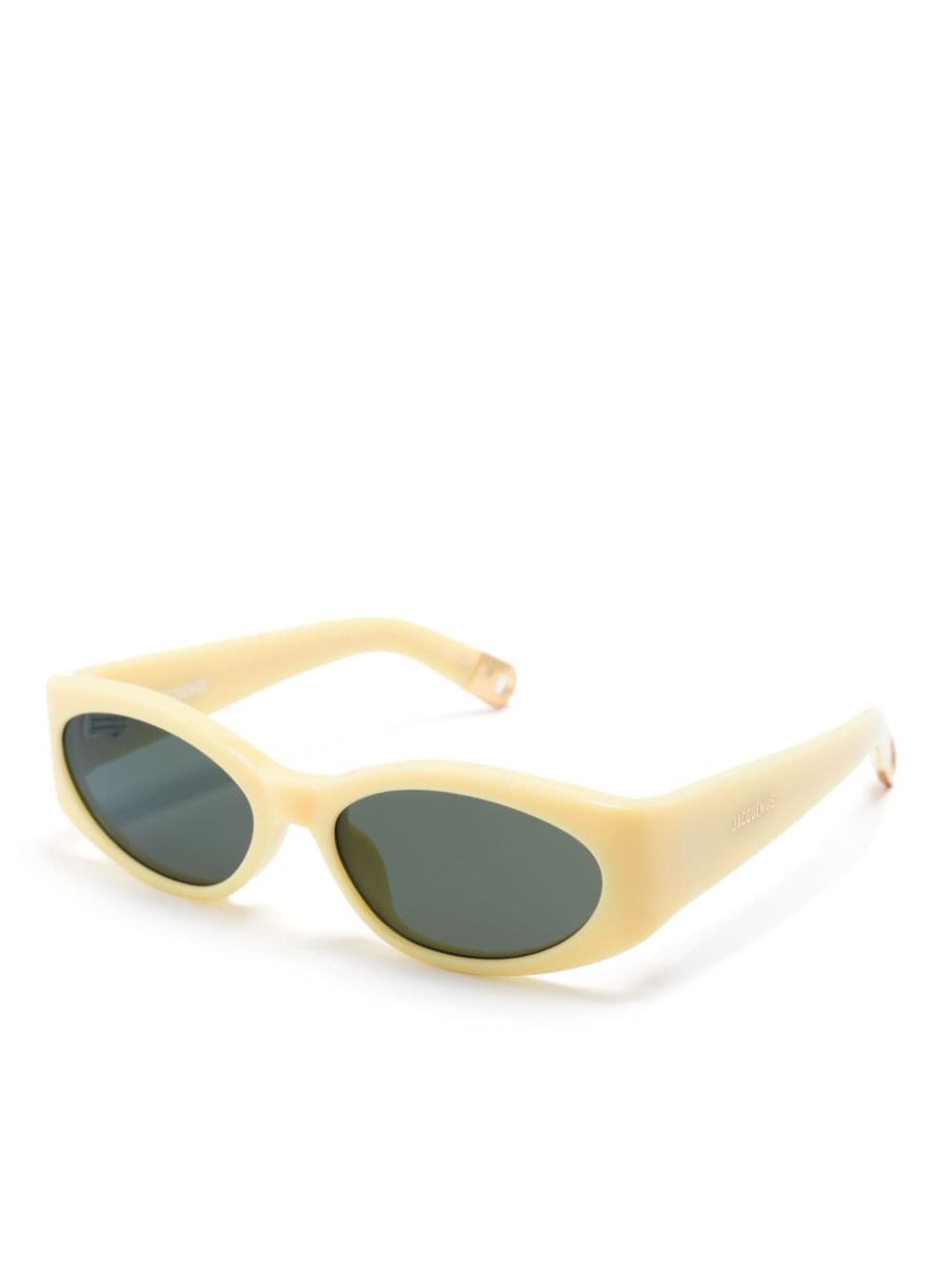Shop Jacquemus Les Lunettes Oval-frame Sunglasses In Yellow