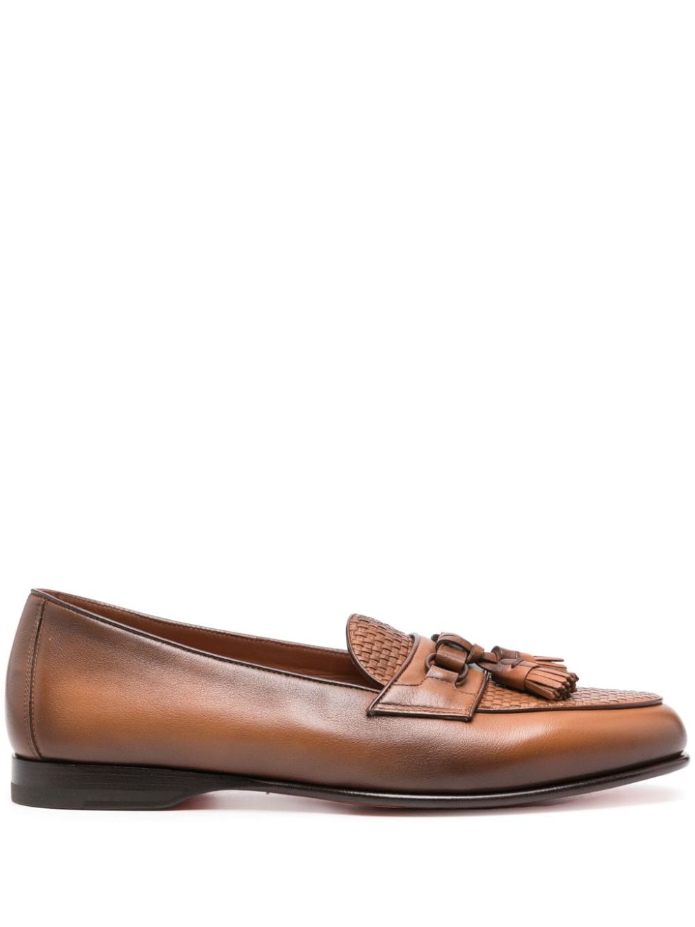 Santoni Andrea Leather Loafers In Brown