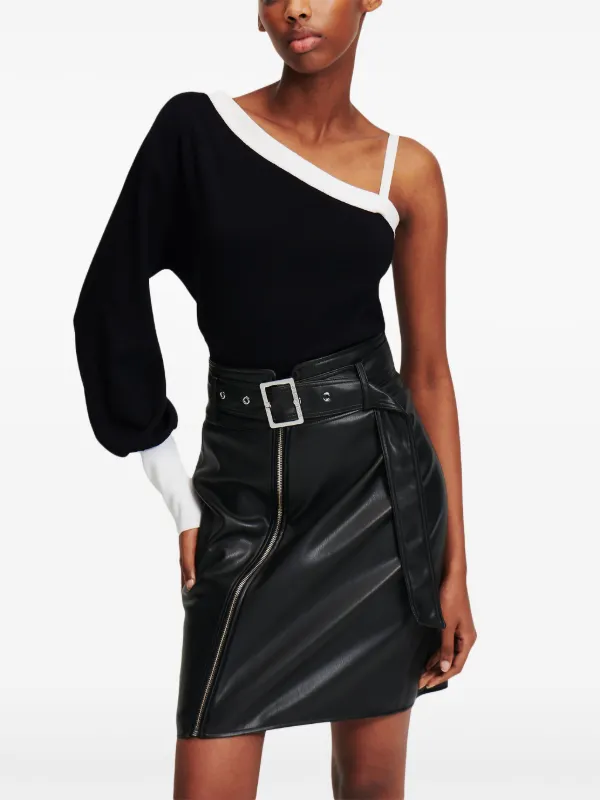 Karl Lagerfeld Essentials one shoulder Jumper Black FARFETCH AO