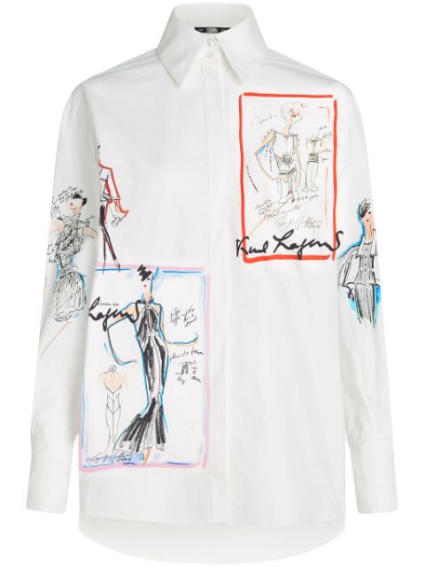 Karl Lagerfeld Archive Sketch organic-cotton shirt