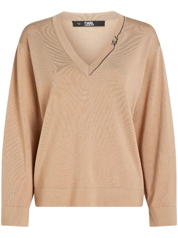 Karl Lagerfeld Signature Vネック プルオーバー - Farfetch
