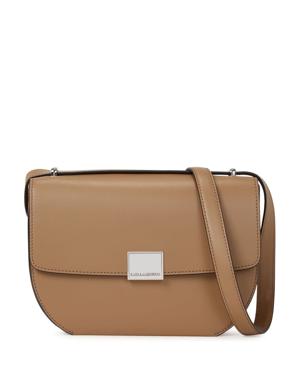 Shop Karl Lagerfeld K/forever Leather Crossbody Bag In Nude