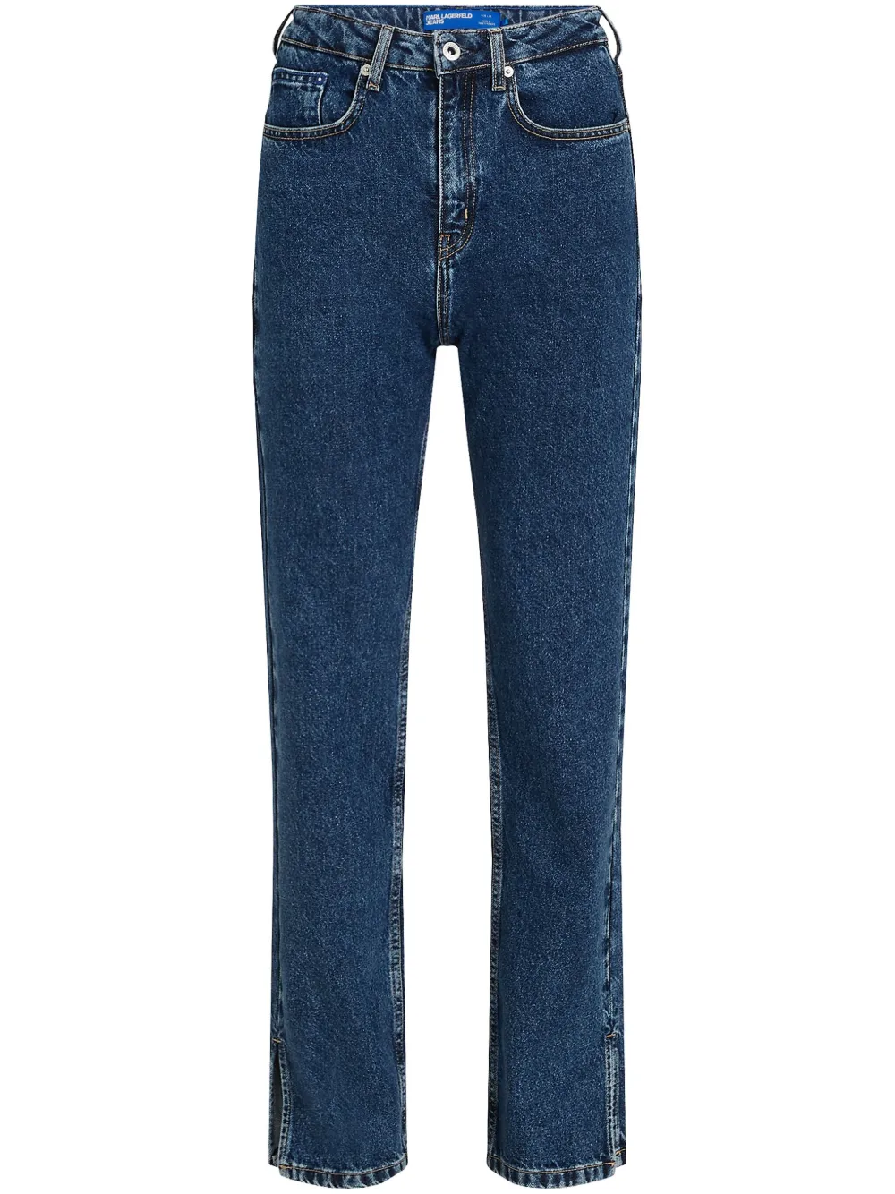 high-rise straight-leg jeans