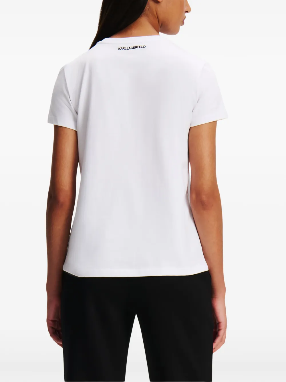 Karl Lagerfeld T-shirt met geborduurd logo Wit